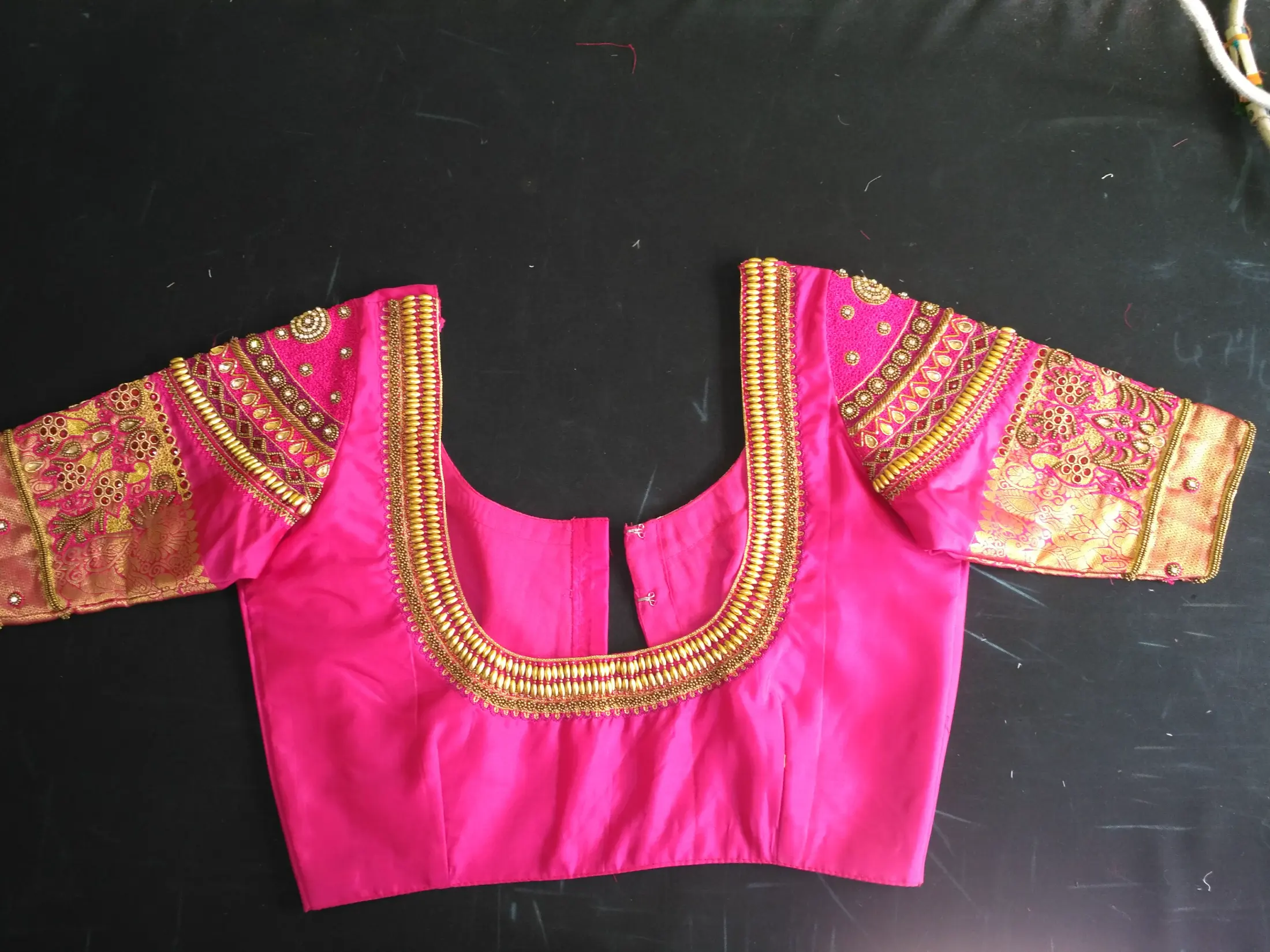 Pink blouse hand embroidery design - Hand Embroidery Blouse