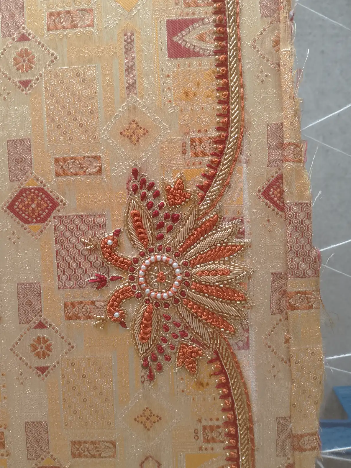 Peacock design butta - Hand Embroidery Blouse