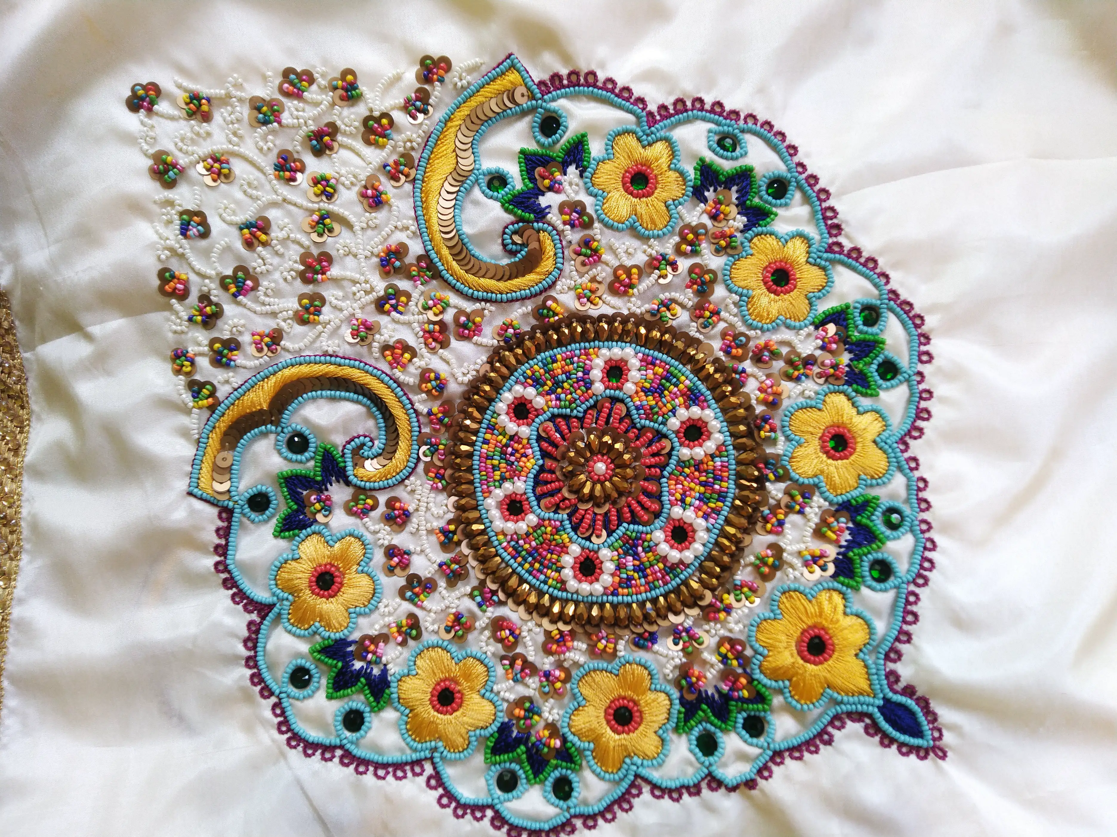 Floral Maggam Aari Work saree Blouse dupatta Motif - Hand Embroidery Blouse • Saree • Dupatta