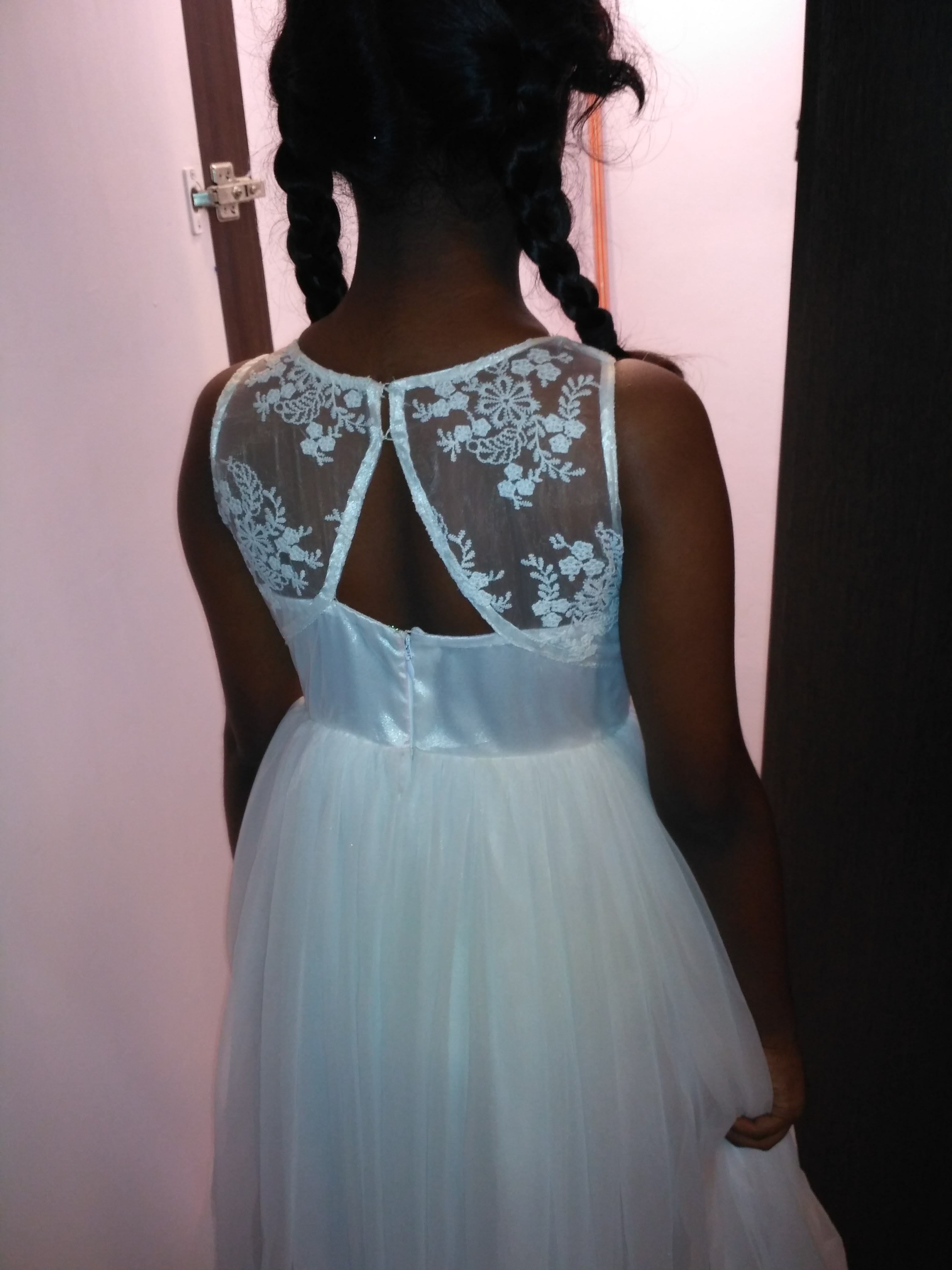 White Net Flare Kids White Gown - Tailoring Kids Wear • Gown • Frock
