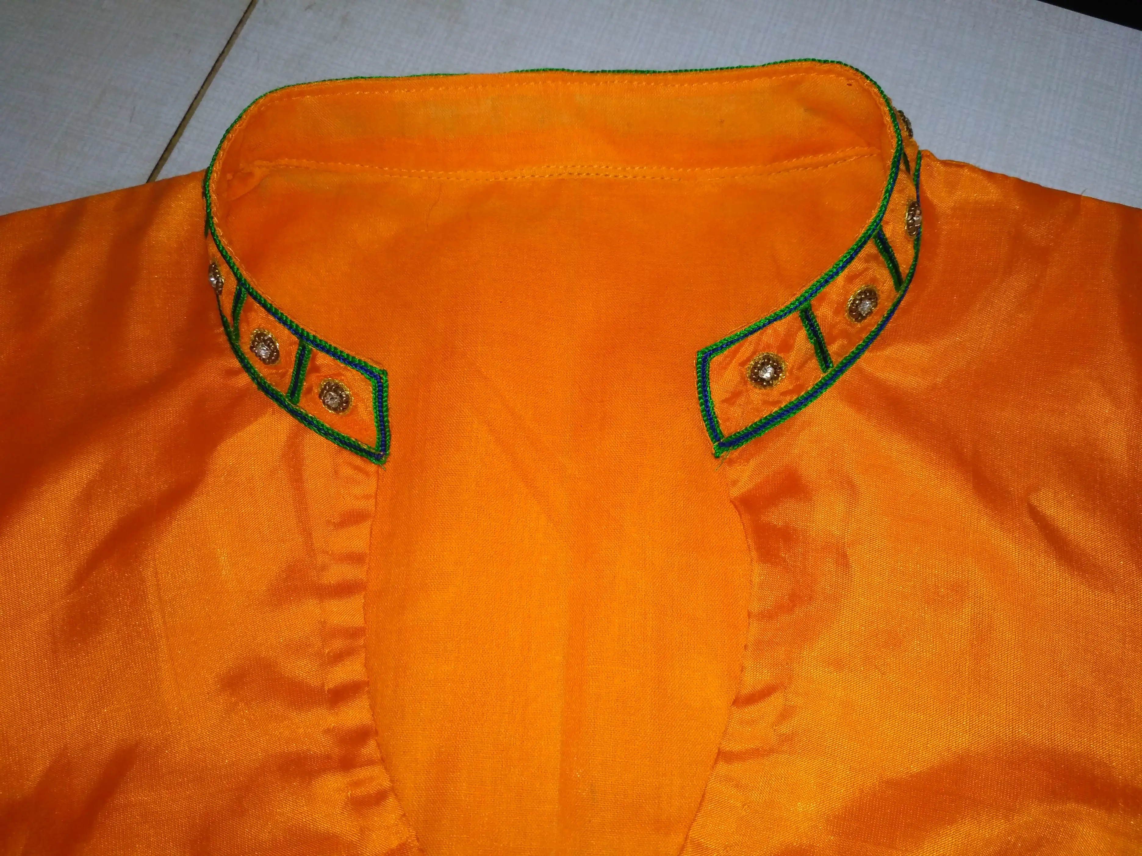Mandarin Chinese collar neck for blouse or dress - Tailoring Blouse • Dress • Kurti