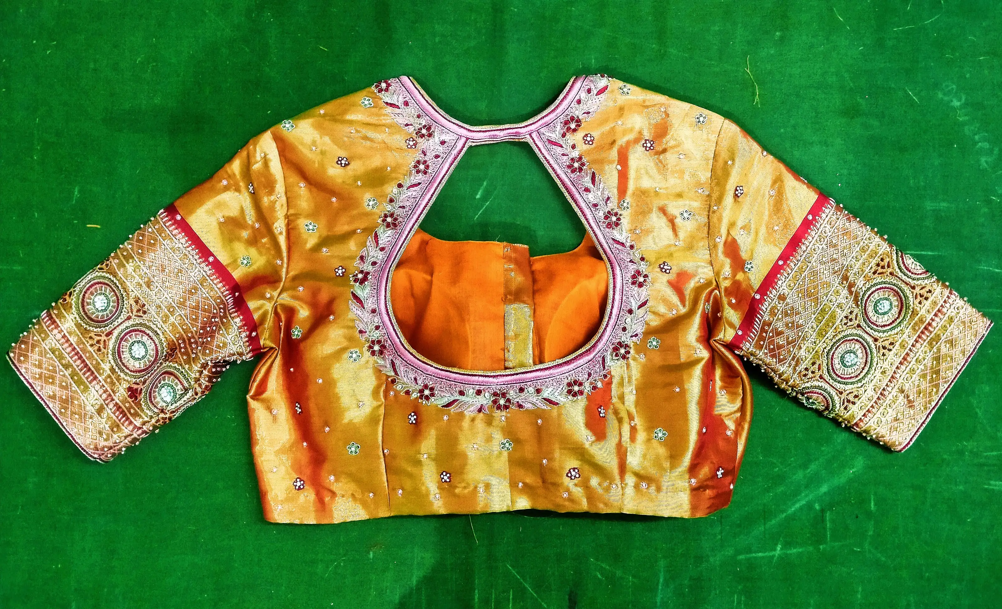 High neck thread knot work design - Tailoring Blouse