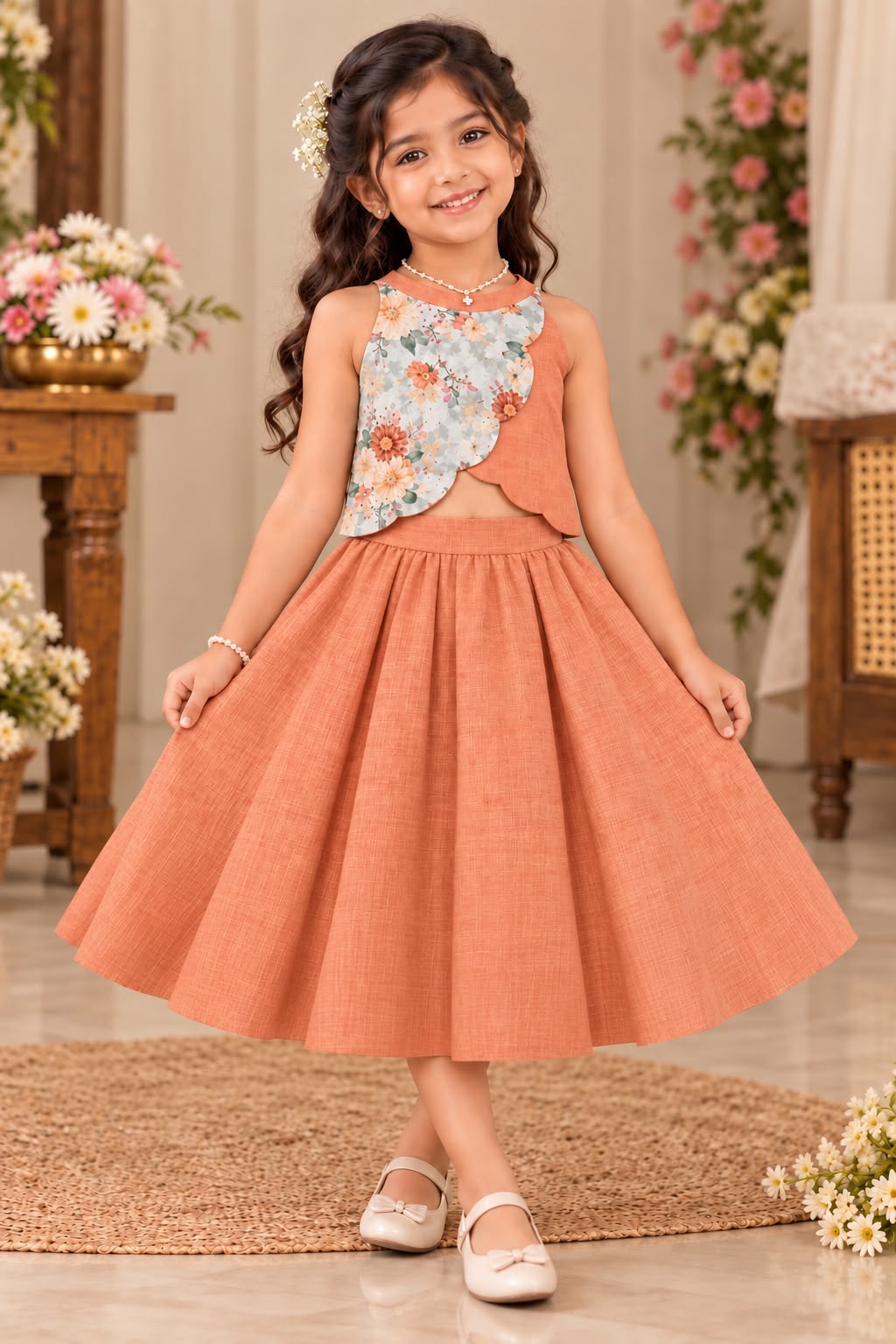 Kids crop top and skirt - Tailoring Skirt • Crop Top
