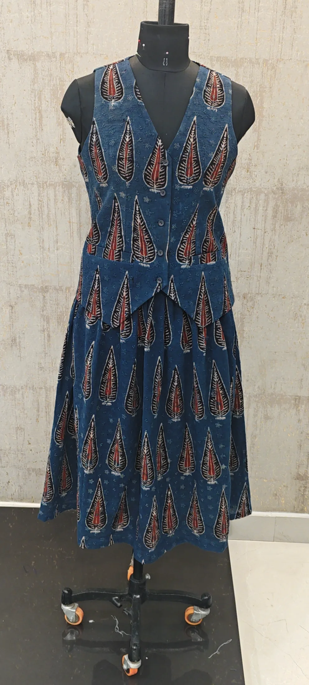 Blue waistcoat lehenga set - Tailoring Waistcoat • Lehenga • Dress