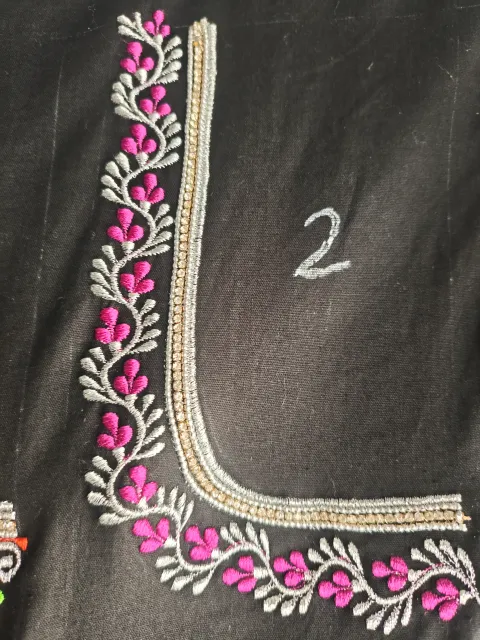 Leaf flower design machine embroidery - Machine Embroidery Blouse