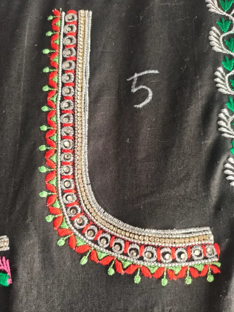 Leaf flower stone work design machine embroidery - Machine Embroidery Blouse