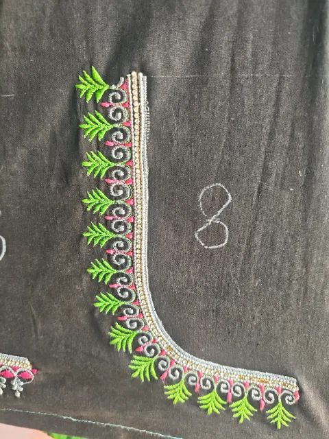 Tree design thread work embroidery - Machine Embroidery Blouse
