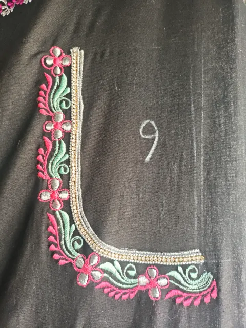 Flower design thread work embroidery - Machine Embroidery Blouse