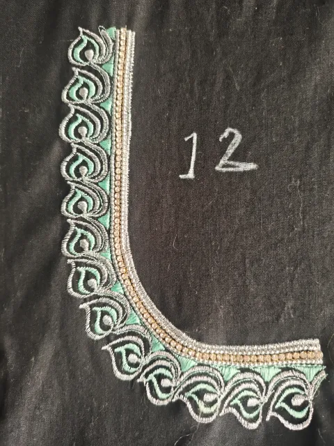 Mango design thread work embroidery for neck - Machine Embroidery Blouse