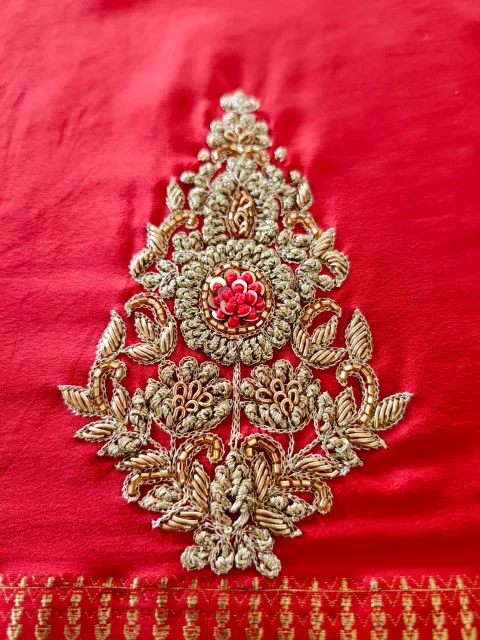 Aari knot work embroidery design - Hand Embroidery Blouse